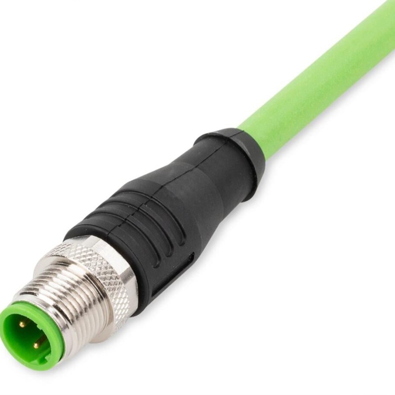756-1201/060-020 Кабель ETHERNET; Штекер M12D; прямий; 4-полюсний; зелений