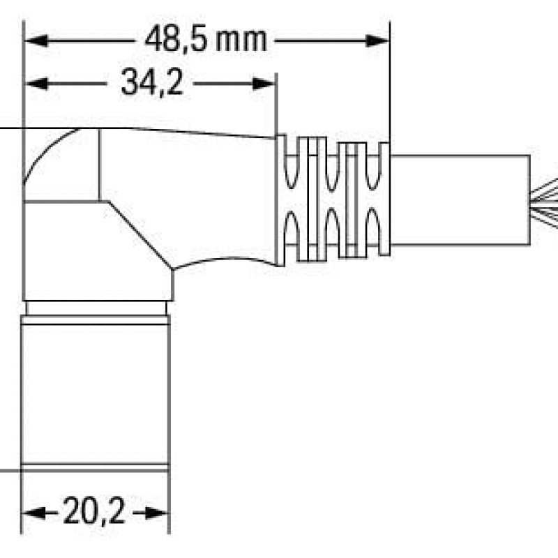756-3206/140-150 Кабель M16; Гніздо M16; кутовий; 14-полюсний; чорний