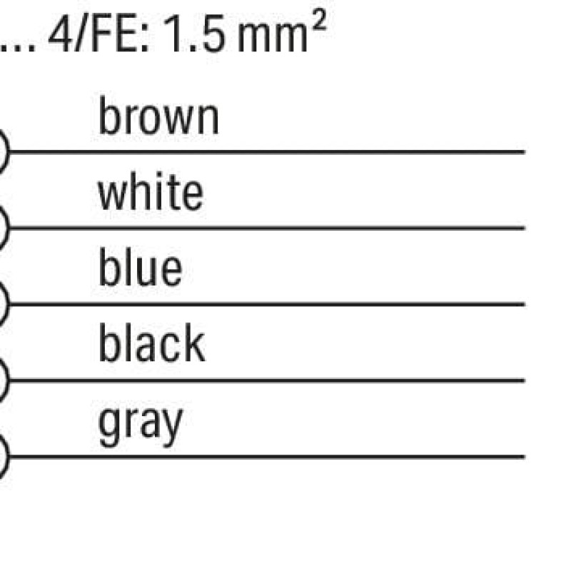756-3501/050-150 Power cable;M12L socket; straight;5-pole