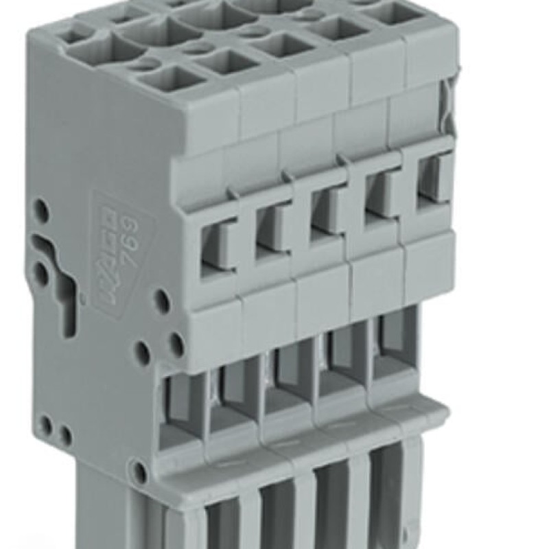 769-105 1-провідний роз'єм-розетка; CAGE CLAMP®; 4 мм²; сірий
