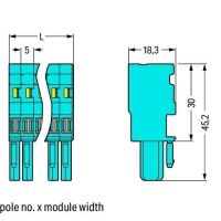 769-106/000-006 1-провідний роз'єм-розетка; CAGE CLAMP®; 4 мм²; синій