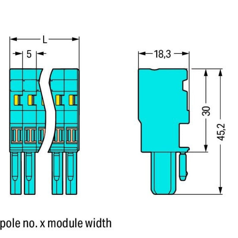 769-106/000-006 1-conductor female connector;CAGE CLAMP®;4 mm²;blue
