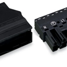 770-115 Plug;with strain relief housing;5-pole;black