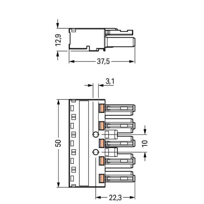 770-405 Socket;5-pole;Cod. A;black
