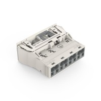 770-734/007-000 Засувний штекер; з прямим контактом заземлення; 4-полюсний; білий