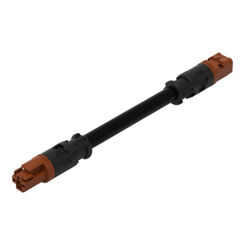 774-9973/016-405 pre-assembled interconnecting cable; Eca; Socket/plug; 3-pole; Cod. S; H05Z1Z1-F 3x1,5 mm²; 4 m; 1,50 mm²; brown