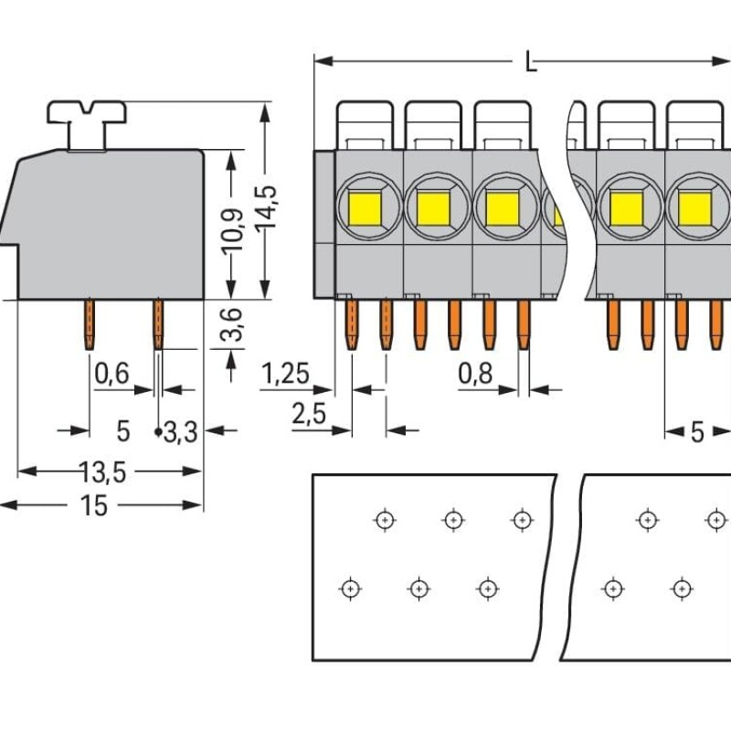 804-102/000-051 PCB terminal block; push-button; 2.5 mm²; Pin spacing 5 mm; 2-pole; Push-in CAGE CLAMP®; 2,50 mm²; pink