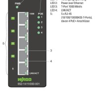 852-1411/000-001 Промисловий ECO-комутатор; 5-портовий 1000Base-T; 4 * Power over Ethernet