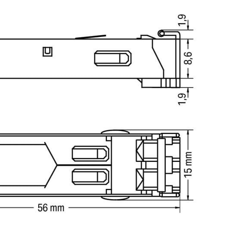 852-202 SFP Module 100BASE;FX Multi-Mode 1310 nm LC;2 km;silver-colored