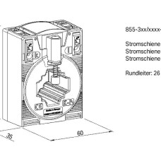 855-305/200-501 Вставний трансформатор струму; Первинний номінальний струм: 200 А; Вторинний номінальний струм: 5 А