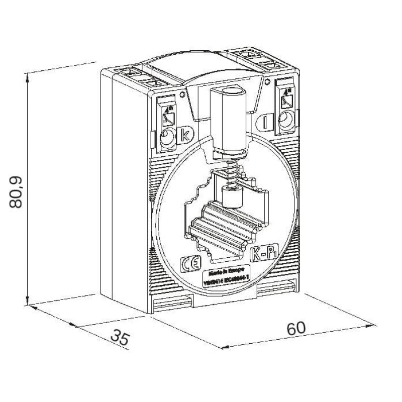 855-305/250-509 Plug-in current transformer;Primary rated current: 250 A;Secondary rated current: 5 A