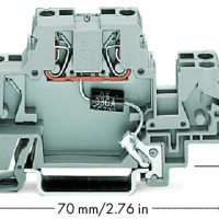 870-523/281-589 Клемна колодка для компонентів; дворівневий; із захисним діодом; сірий