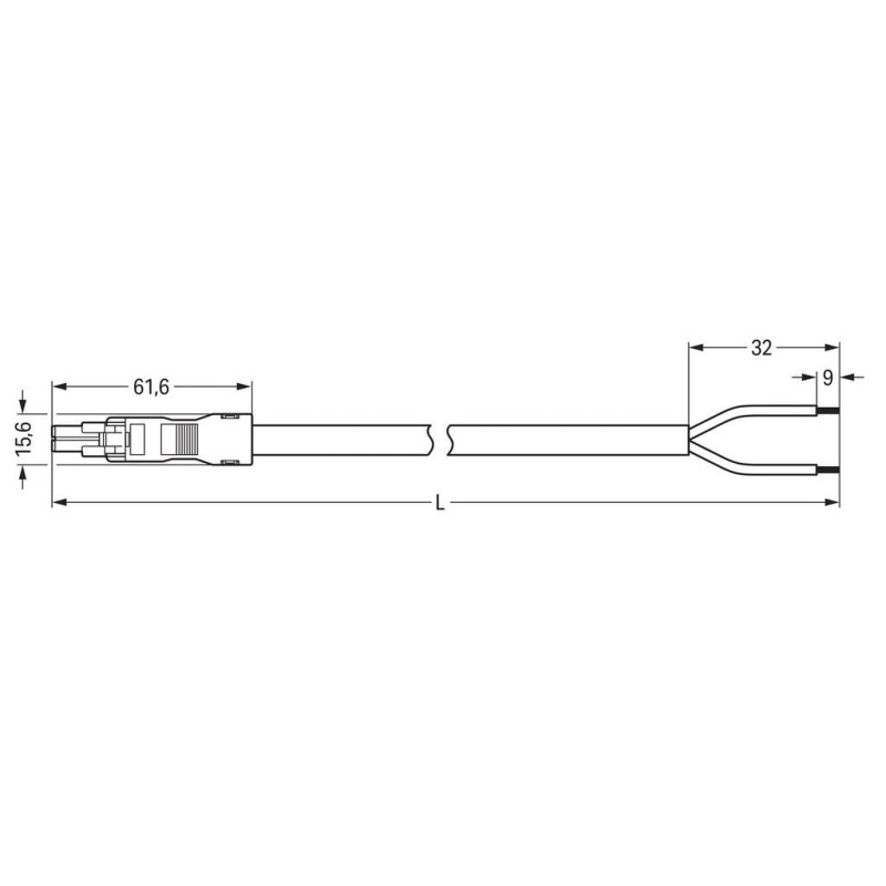 891-8992/116-801 pre-assembled connecting cable;Eca;Socket/open-ended;black